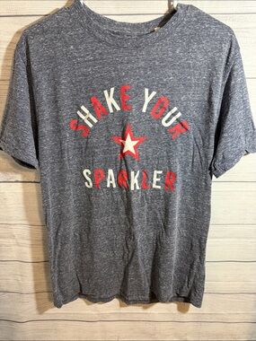 Women’s'Shake Your Sparkler' Graphic Tee - Blue with Red & White Print